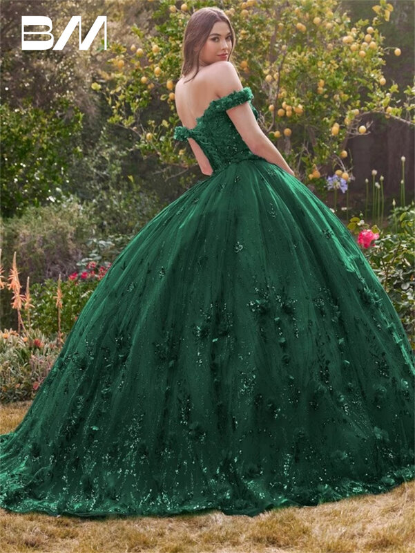 Suknia balowa z odkrytymi ramionami sukienka na Quinceanera sukienka na studniówkę księżniczka zapinana na suwak gorset imprezowa, koktajlowa suknia romantyczna warstwowa w kwiaty