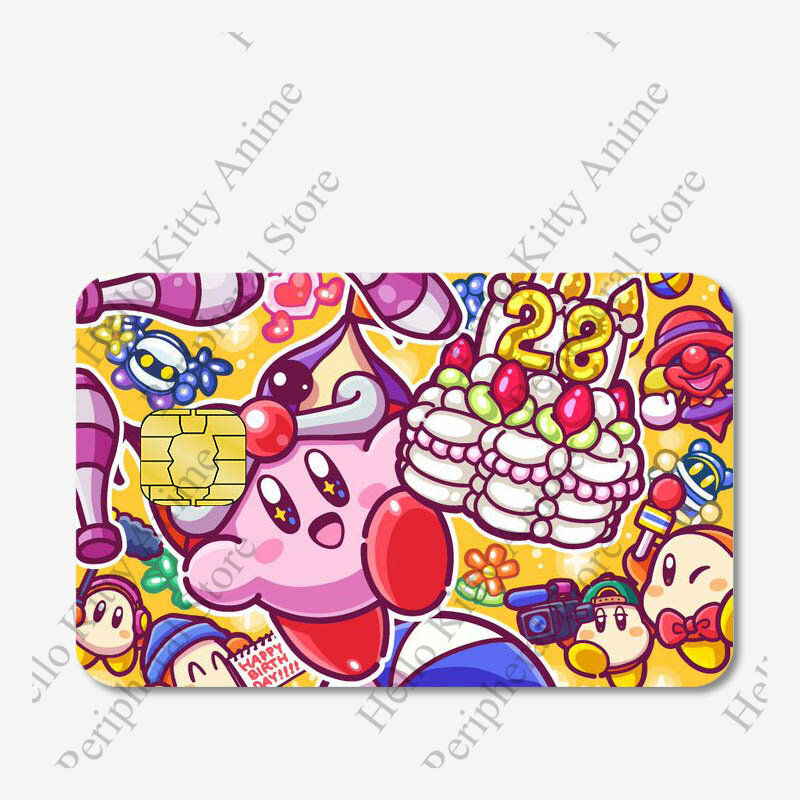 Creditcard Sticker Anime Kawaii Cartoon Schattige Kirbys Waterdichte Poker Sticker Film Tape Skin Voor Kleine Grote Chip Geschenken