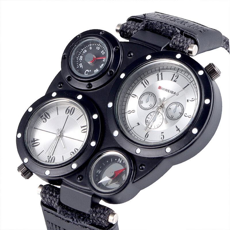 SHIWEIBAO Famous Brand Luxury Quartz Men Watch Wristwatches For Man Gentleman Personality Top Brand Cool 2 3 Dials Mens Watches
