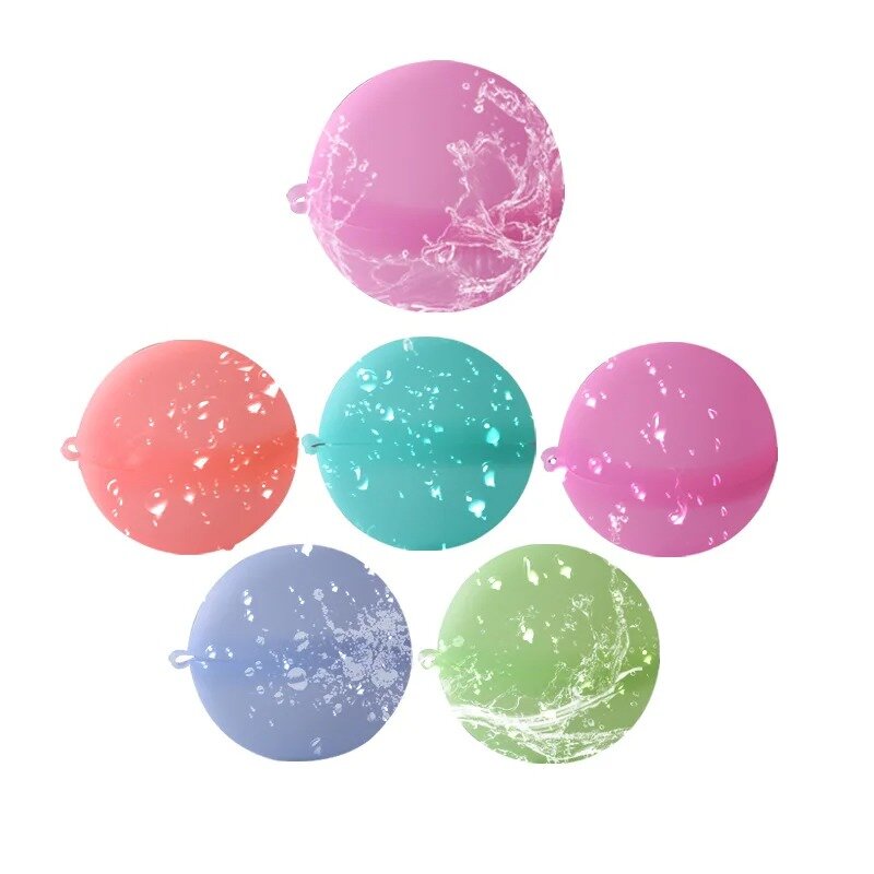 30 Stück Wasserball ons wieder verwendbare nachfüllbare Wasserballon schnell füllen selbst dichtende Wasserbombe Spritz bälle für Kinder Schwimmbad