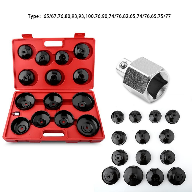 Kit universal de chave de filtro de óleo, conjunto de ferramentas para troca de filtro de óleo, 15 peças