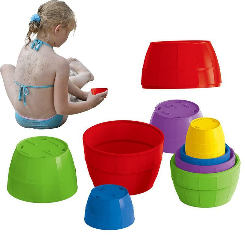 Kubki do układania w stosy dla dzieci sortownik do układania w stosy zabawkowe kubki do zagnieżdżenia zabawki plażowe śmieszne zabawki edukacyjne dla dzieci chłopców dziewcząt w pływaniu