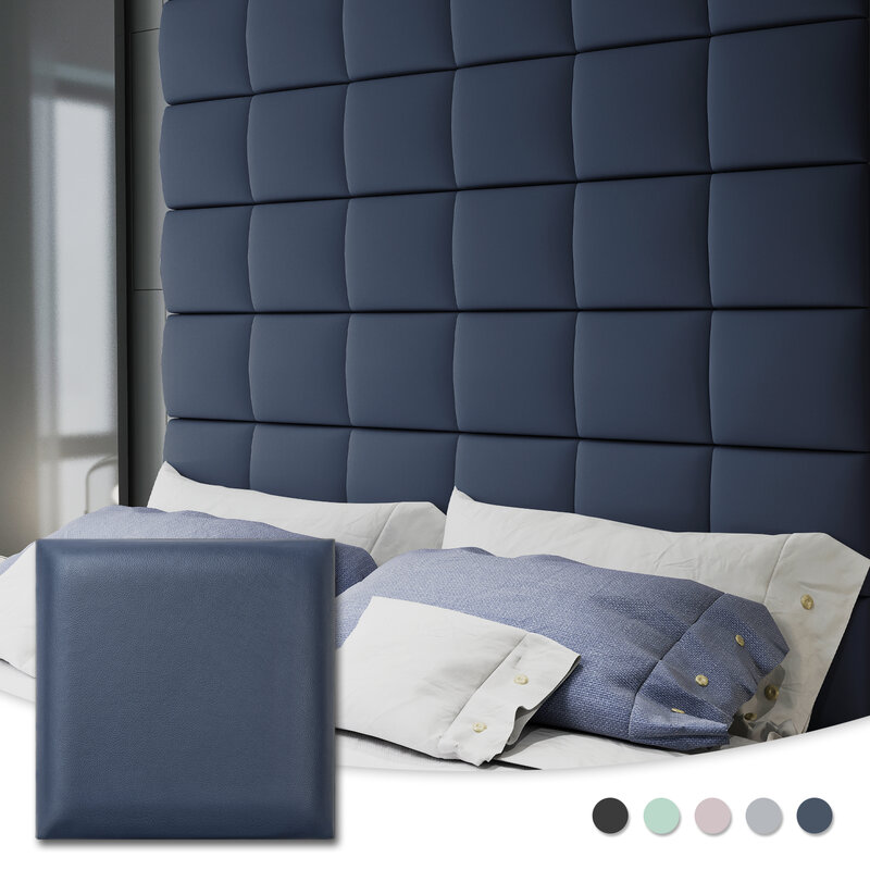 6 Pieces Headboard Self-adhesive Wall Panels For Bedroom, Meeting Rooms ( 9.84" x 9.84")