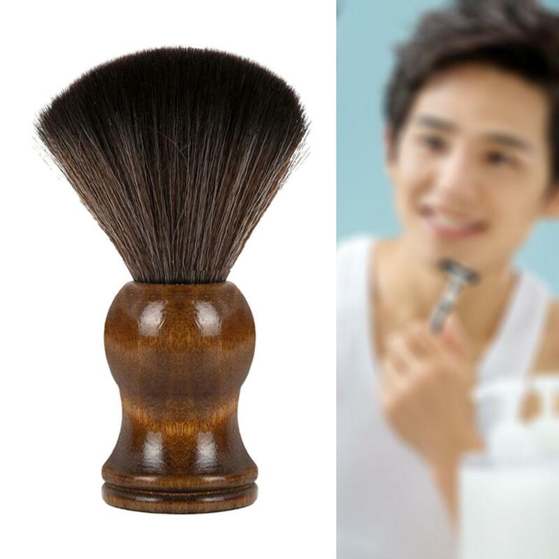 Brocha de afeitar de alta calidad con mango de madera para salón de belleza, herramienta de aseo masculino, brocha de afeitar para Barba