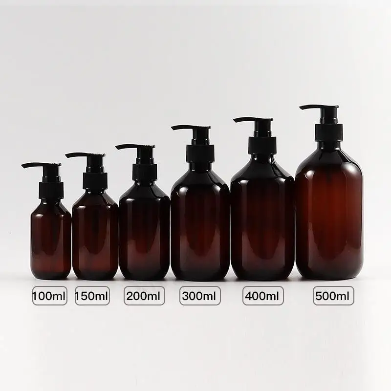 Botellas rellenables para champú, contenedor de plástico con bomba para Gel de ducha y champú líquido, suministro de baño para el hogar, 100/150/200/300/400 ml