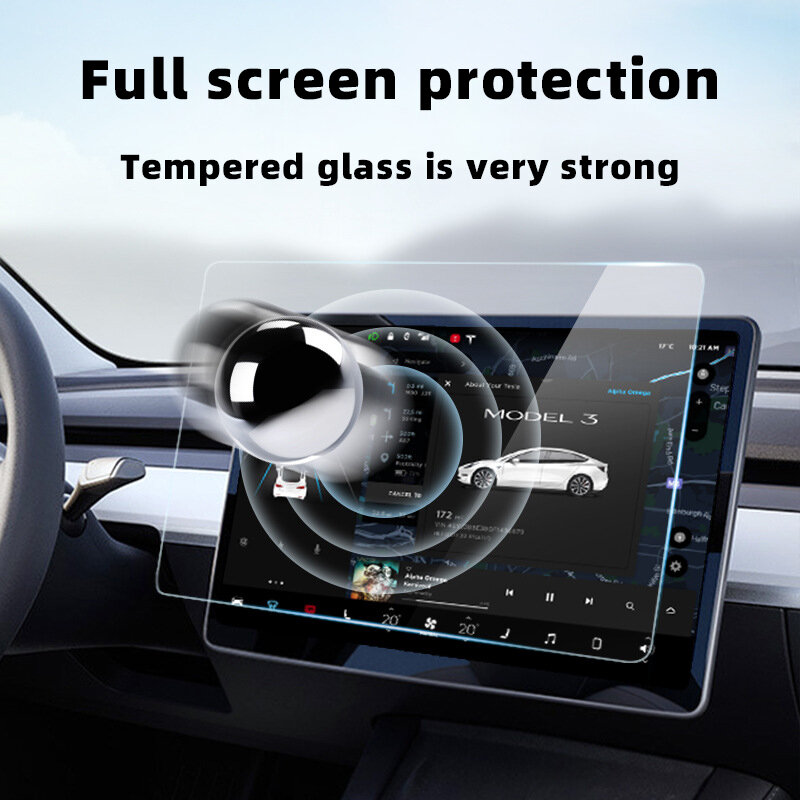 فيلم زجاجي واقٍ من الزجاج المُقَسَّى بتحكم مركزي عالٍ ، ديكور ، موديل تسلا 3 ، موديل 3 ، من Tesla Model 3