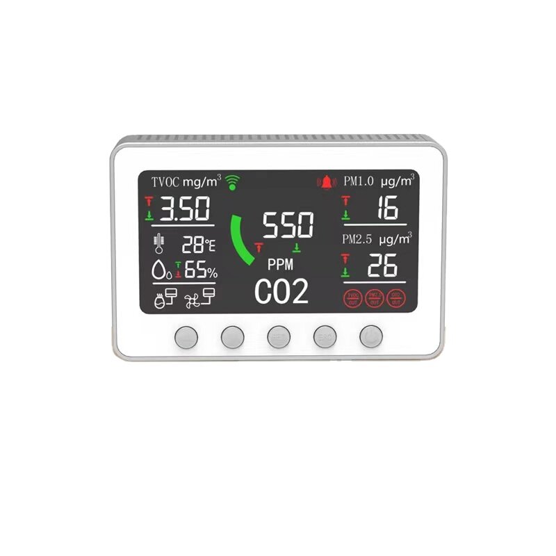 Szklarnia Tuya PM2.5 WiFi co2 PM2.5 czujnik capteur Air Monitor jakości przenośny kontroler co2 medidor de co2
