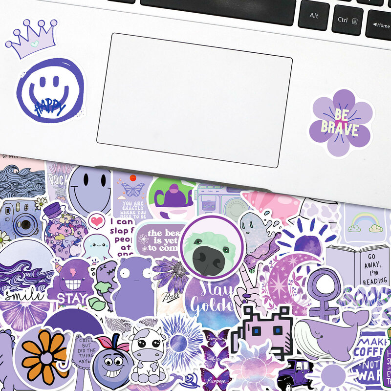 Purple World Series Cartoon Graffiti Adesivos, Adequado para Laptop, Capacetes, Decoração Desktop, Brinquedos DIY, 50Pcs