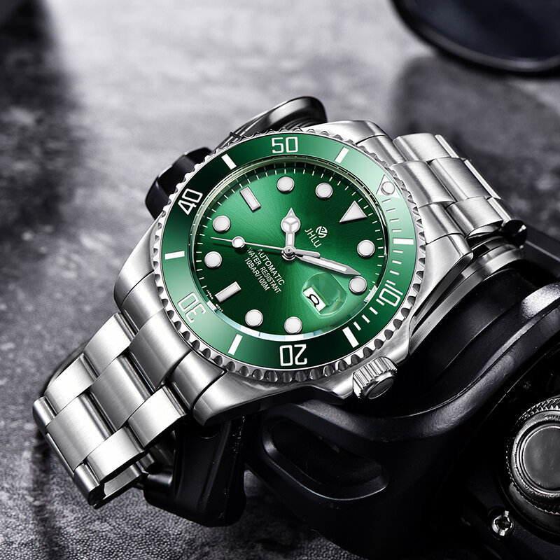 Jam tangan Submariner pria, arloji Mekanikal mewah keramik bezel kaca safir kasual bisnis modis 2024