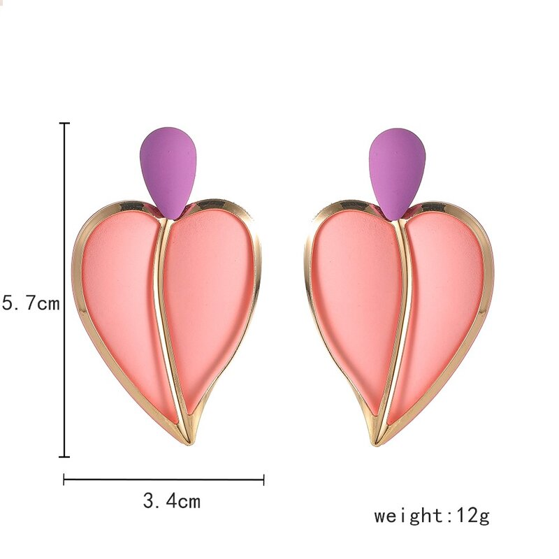 1 ~ 20 Stück Zubehör Sprüh farbe Trend fort geschritten dünnes Gesicht Wild herz Ohrringe Doppel ohrringe Farbe Mode Ohrring Ohrringe