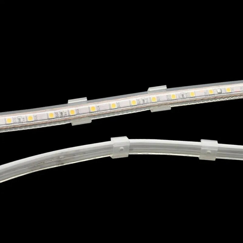 Hebillas de tira LED de PP, Conector sin soldadura transparente, resistente al agua, Clip de fijación de tira de luz, 10 piezas