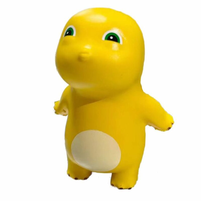 Mainan dekompresi naga susu kecil figur dinosaurus boneka kartun Rebound lambat mainan Remas susu naga lembut diisi warna kuning