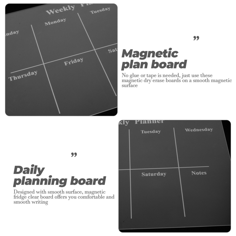 Schedule Magnetic Dry Erase Board Daily Planner Acrylic Wall Whiteboard Calendar Home Kitchen Erasable Flexible Writing Tablet