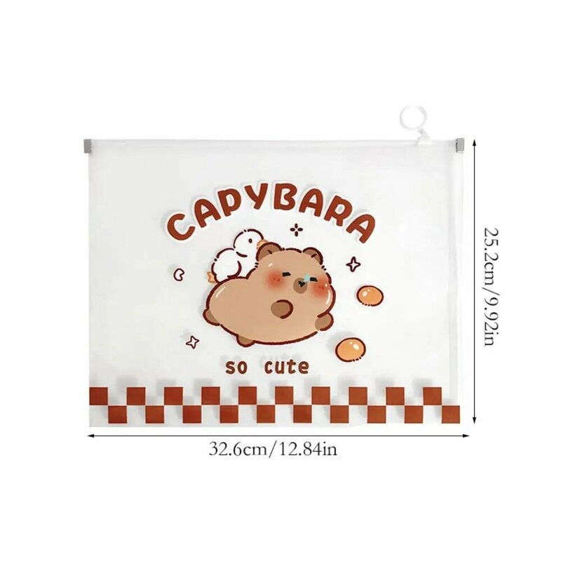Tas berkas capybara ใหม่ถุงข้อมูลมีซิปกระเป๋าพีวีซีความจุขนาดใหญ่