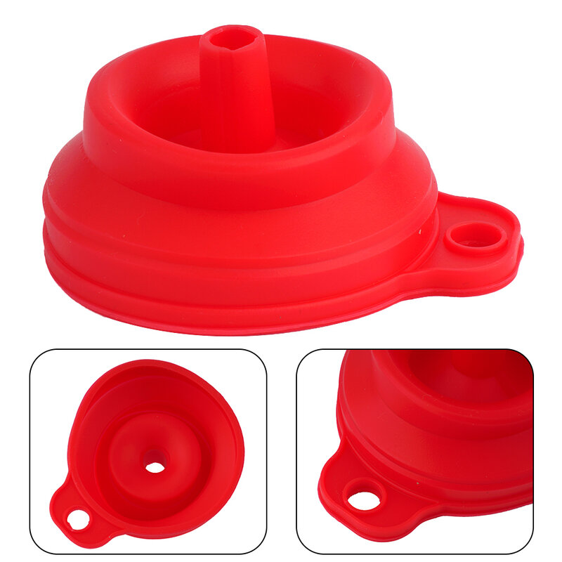 Collapsible Silicone Car Funnel Collapsible Engine Filler Foldable Oil Screen Silicone Space Saving Top Wash Coolant