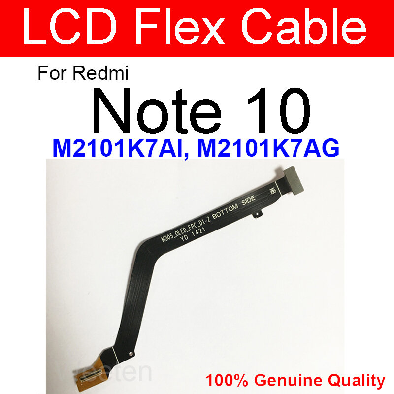 LCD Motherboard Connector Flex Cable para Xiaomi, Mainboard, Fita, Display, Redmi Note 10, Nota 10S, Nota 10 Pro Max, 5G