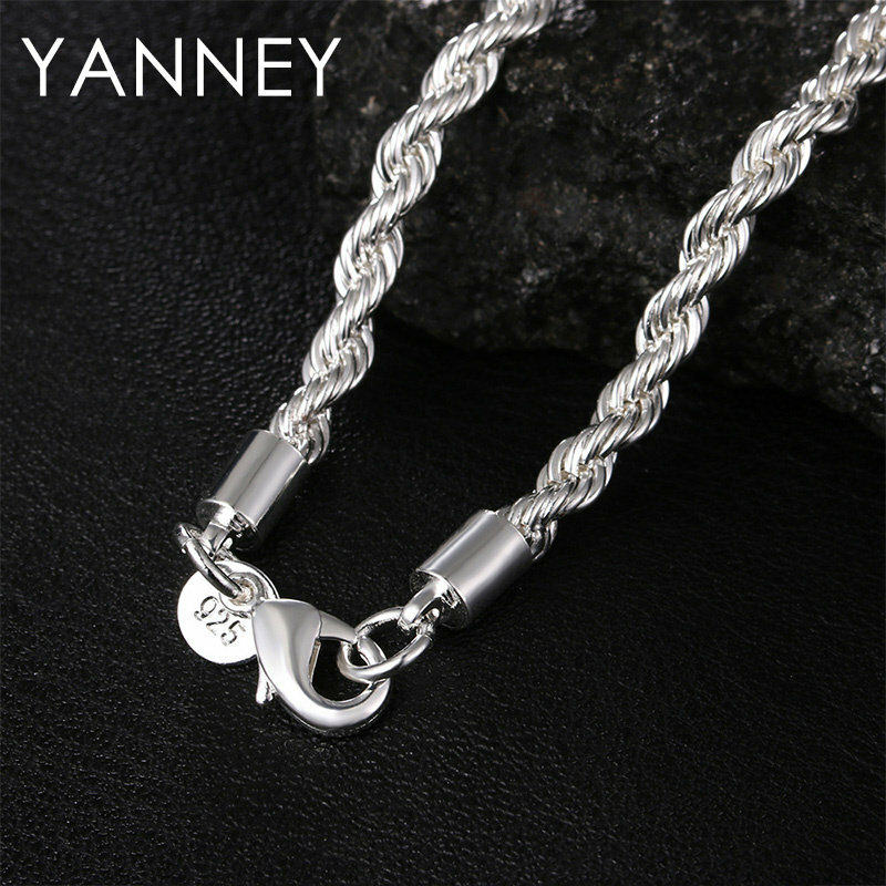 925 Sterling Silver 2/3/4mm 40-75cm Necklace Man Woman Fashion Figaro Chain Wedding Christmas Gift Jewelry Accessories
