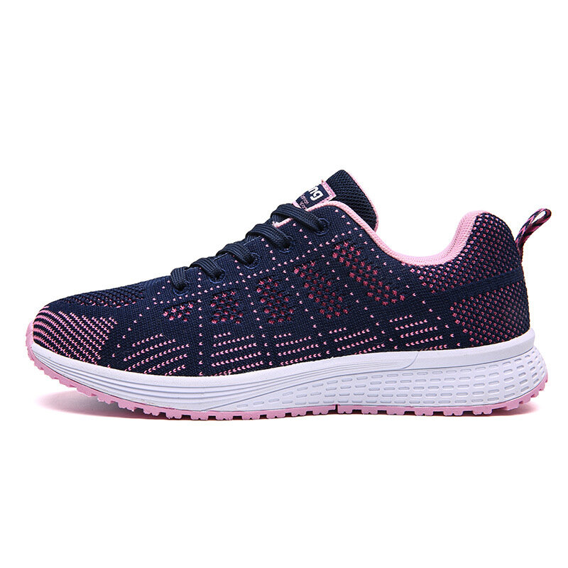 Casual Sport Shoes Fashion Men Running Shoes Weave Air Mesh Sneakers Black White Non Slip Footwear Breathable Jogging