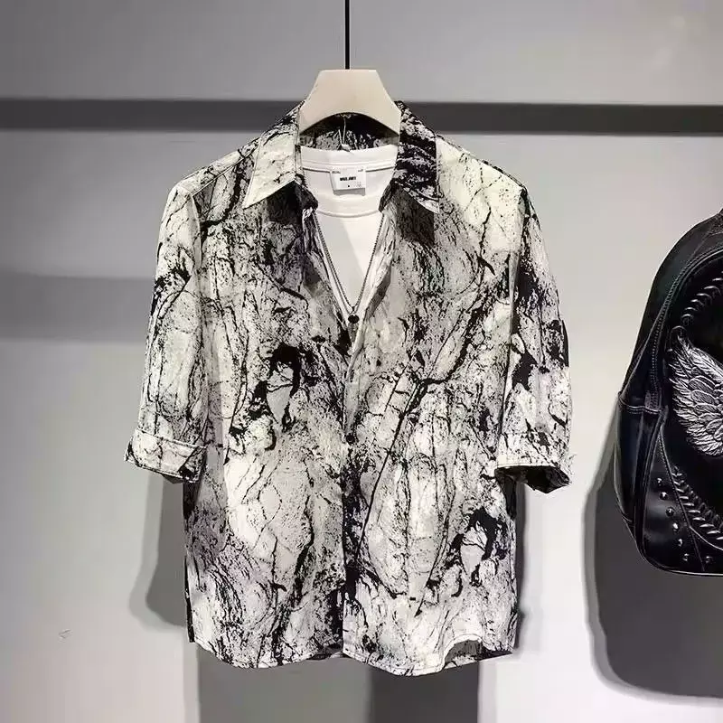 Hemden für Männer halbe Ärmel Hawaii Mann Hemd billige Marke Sommer Mode neu in Original Tops sozialen Trend yol koreanischen Stil