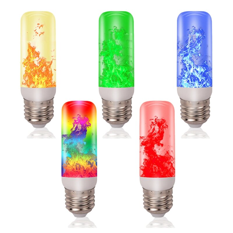 Lâmpadas chama LED 4 modos Lâmpadas Base E27 Lâmpada chama com gravidade Decoração lâmpadas