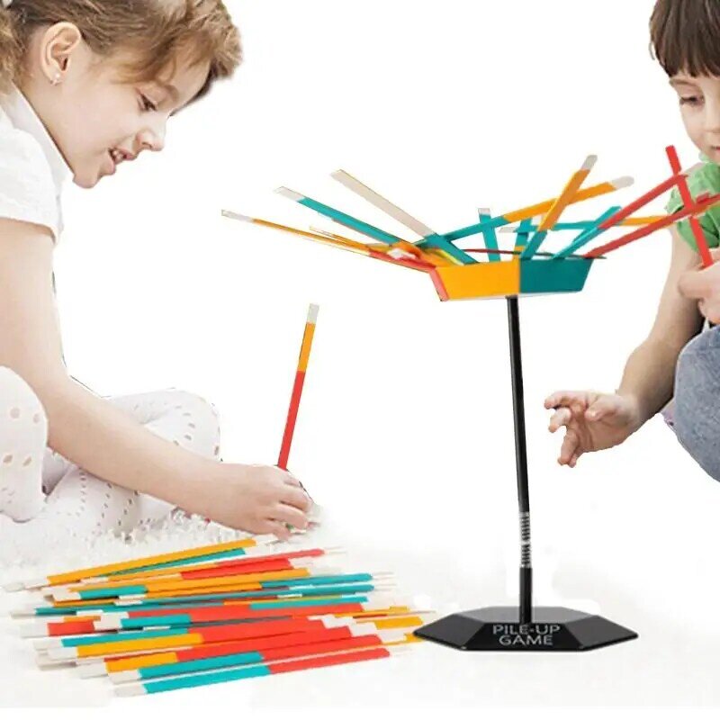 Empilhá-lo acima do jogo de equilíbrio colorido vara pilha jogo de tabuleiro brinquedos para pai-criança interação quebra-cabeça jogos para brinquedos de festa de família
