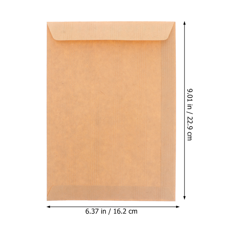 空白の古典的な無地の封筒、クラフト紙の封筒、オフィス、学校、ビジネスレター用の収納封筒、229x162mm、50個