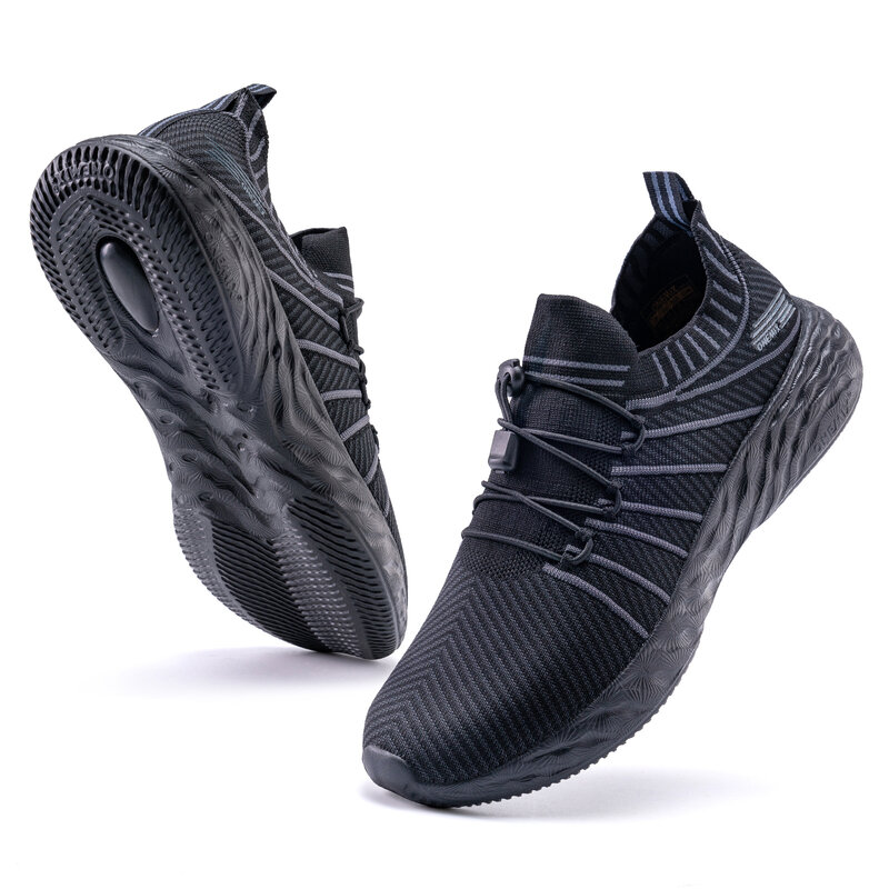 ONEMIX New Black Running Shoes for Men Waterproof Breathable Training Sneakers Male Outdoor Anti-Slip Trekking Sports Shoes