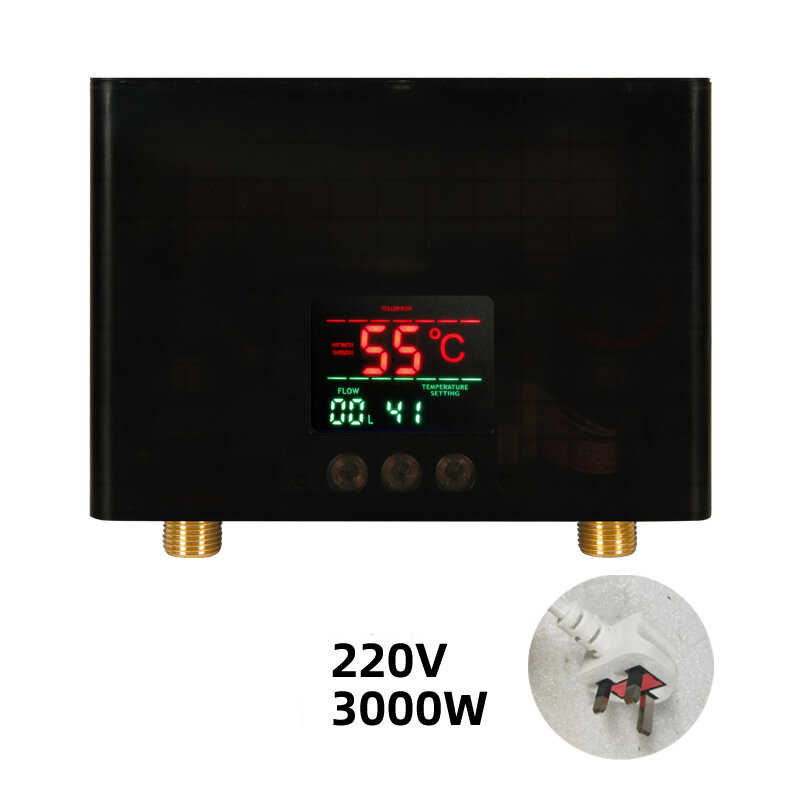 Calentador de agua instantáneo de 110V y 220V, dispositivo eléctrico montado en la pared, con pantalla LCD de temperatura y Control remoto, para baño y cocina