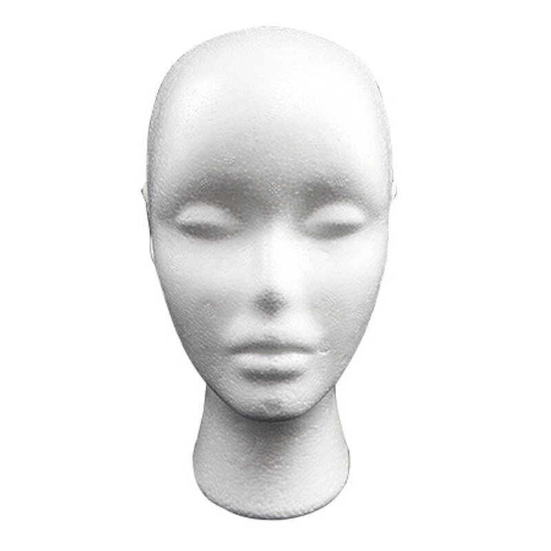 1 PC Female Styrofoam Foam Mannequin Manikin Head Model Hat Glasses Display Foam Mannequin Head Model Hat Wig Display Stand Rack