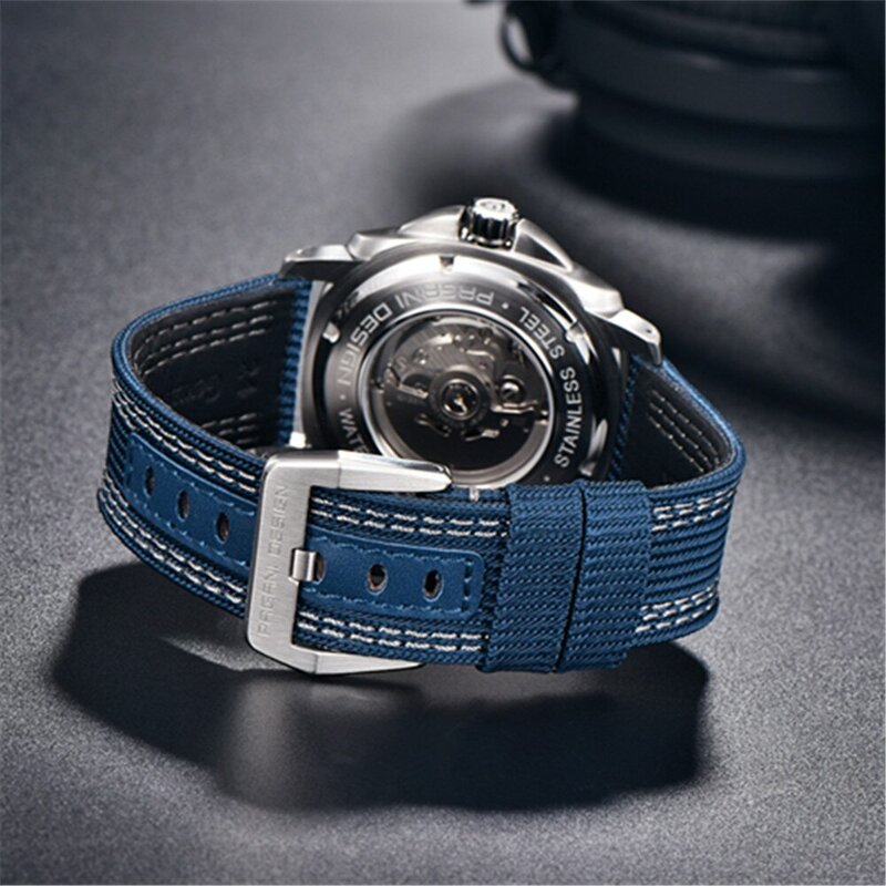 PAGANI DESIGN-Sapphire relógio mecânico esportivo masculino, 200M impermeável, tempo automático, marca de moda, novo, 2024