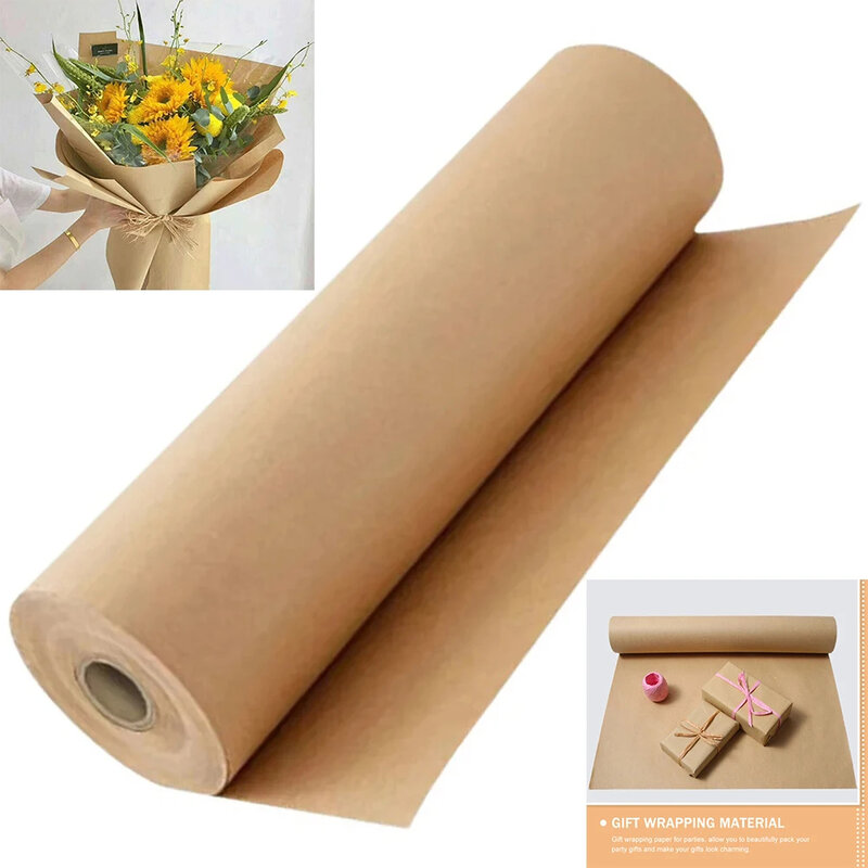 Rollo de papel Kraft para envolver regalos, rollo de papel marrón para pintar, embalaje móvil, 11,8 pulgadas x 9,8/16,4/32,8 pies