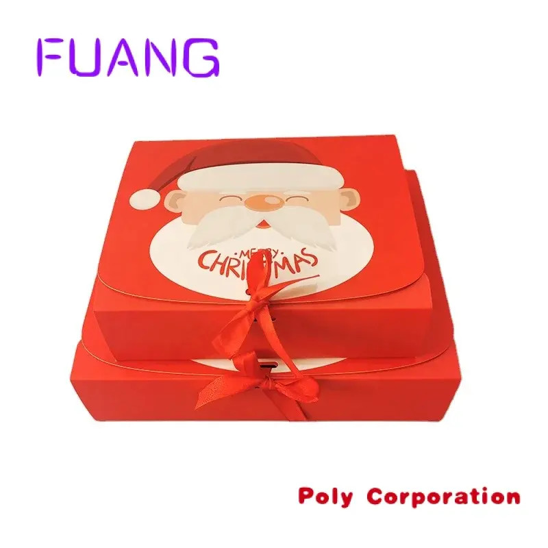 Boîte en papier triangulaire pliable personnalisée, boîte d'emballage du Nouvel An, boîte cadeau de Noël personnalisée avec boîte d'emballage de ruban pour petit entreprise