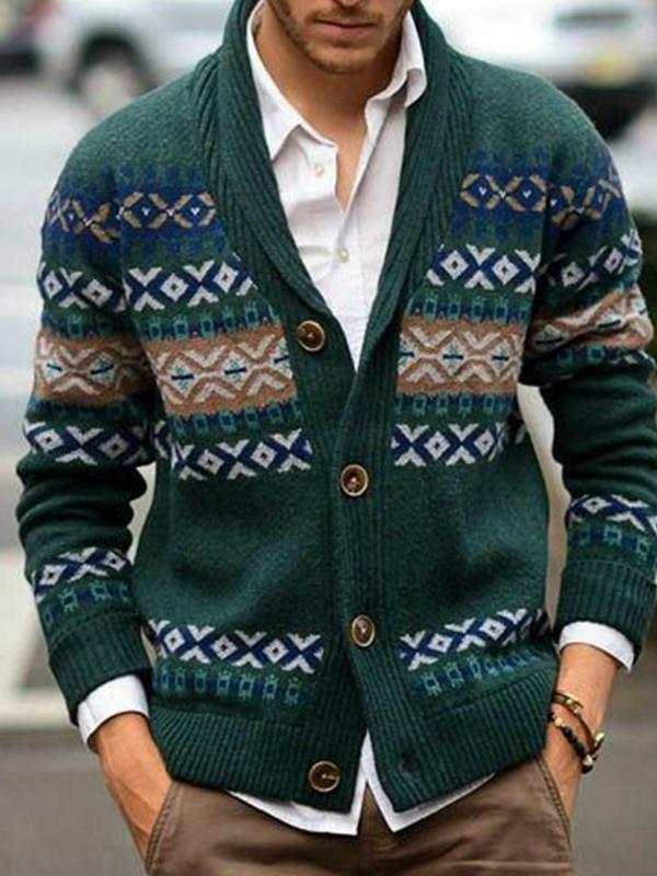 Suéter de punto de manga larga con cuello de Polo, abrigo de invierno