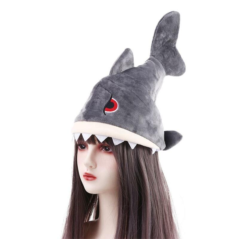 Winter Warm Plush Toy Plush Hats For Children Halloween Costume Performance Hat Cosplay Shark Hat Animal Hat Plush Shark Cap