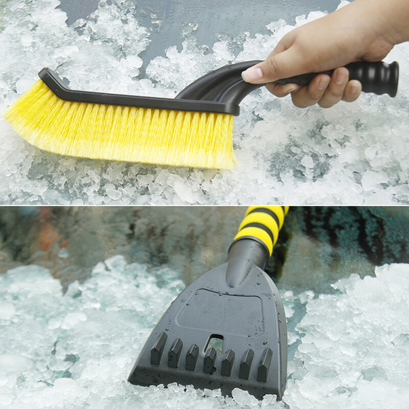 1/2 pçs 2 em 1 carro destacável neve varrendo escova de neve pá de pó escova de vidro de inverno ferramenta de limpeza de degelo