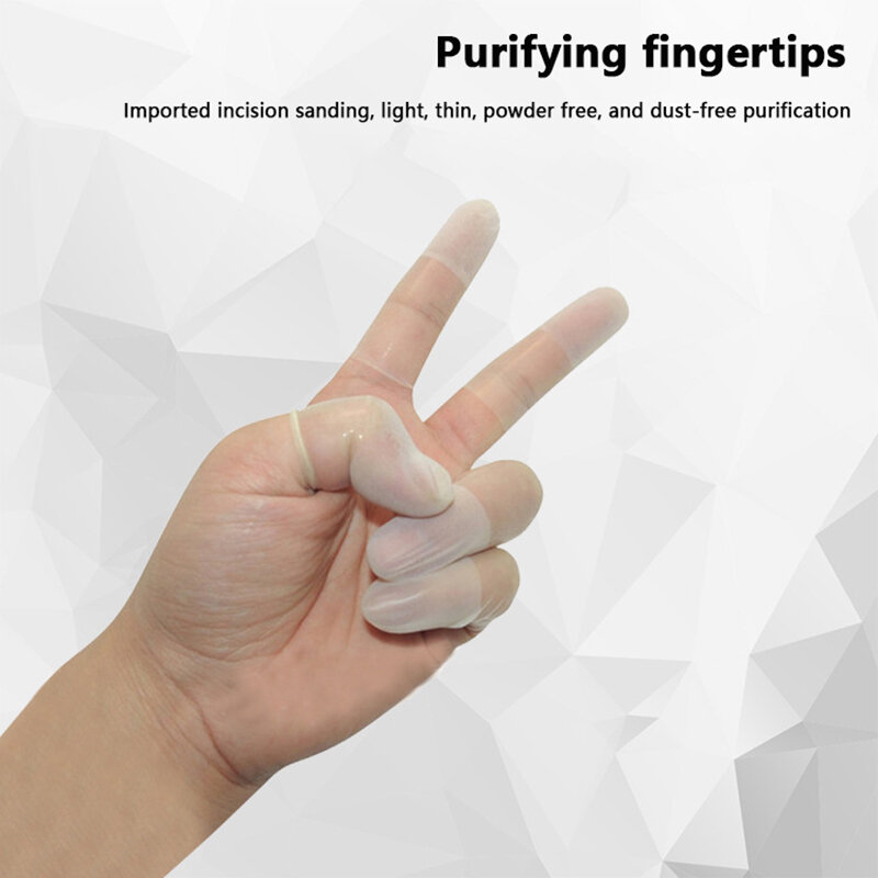 100 PCS Rubber Non-slip Anti-static Finger Cots Disposable Latex Finger Cover Fingertips Protector Gloves Nail Art Tool