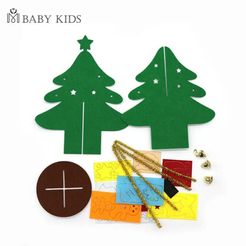 3D DIY Felt Christmas Tree Kids Toys For Children Kindergarten Crafts Snowman Educational Toys Decoration  Gifts For Children