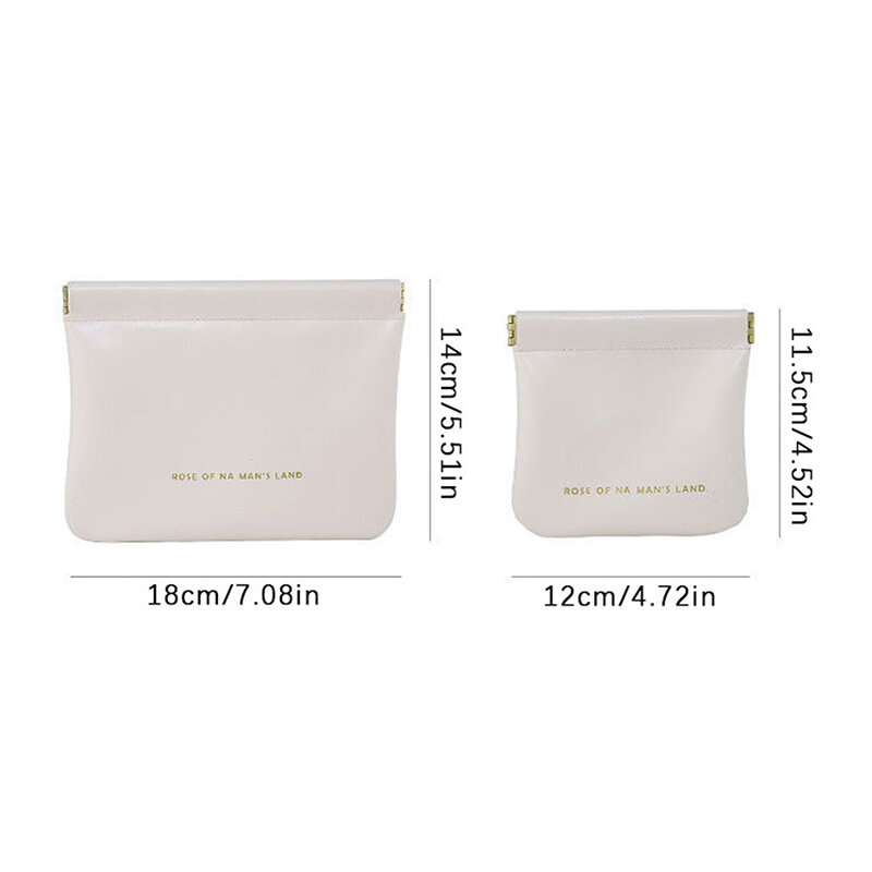 Self-closing Portable Coin Purse Sanitary Napkin Sundry Cosmetic Mini Storage Bag Minimalist Lipstick Pouch