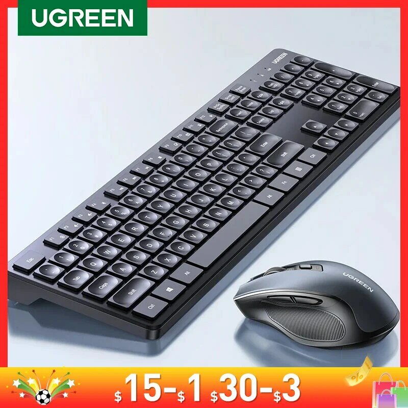UGREEN клавиатура мышь беспроводная 2,4G Английский Русский Keycap для MacBook планшета офиса ПК аксессуары мыши 104 Keycaps клавиатура