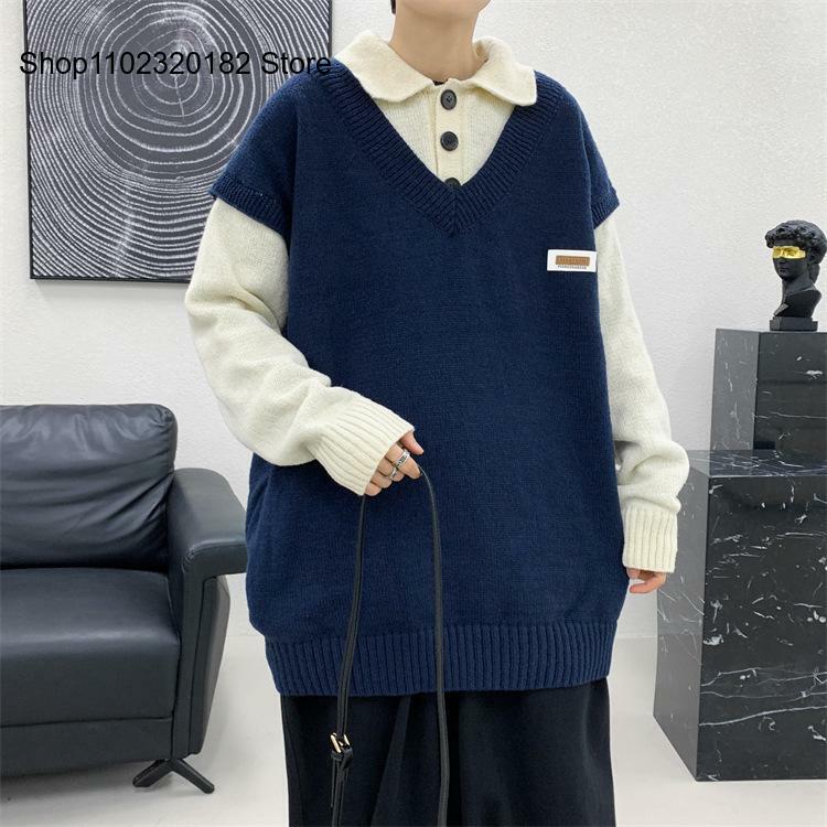 Мужской трикотажный свитер из двух предметов для отпуска на весну и осень