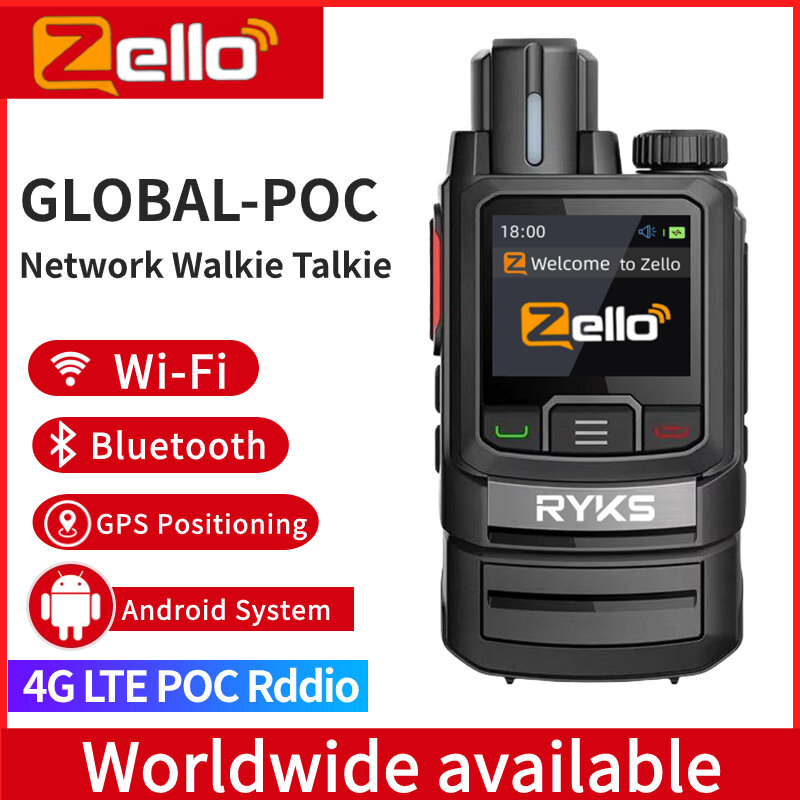 Zello Professional Walkie Talkie, Rádio de comunicação de longo alcance 4G, 100km 50km, Compatível com outros dispositivos Zello