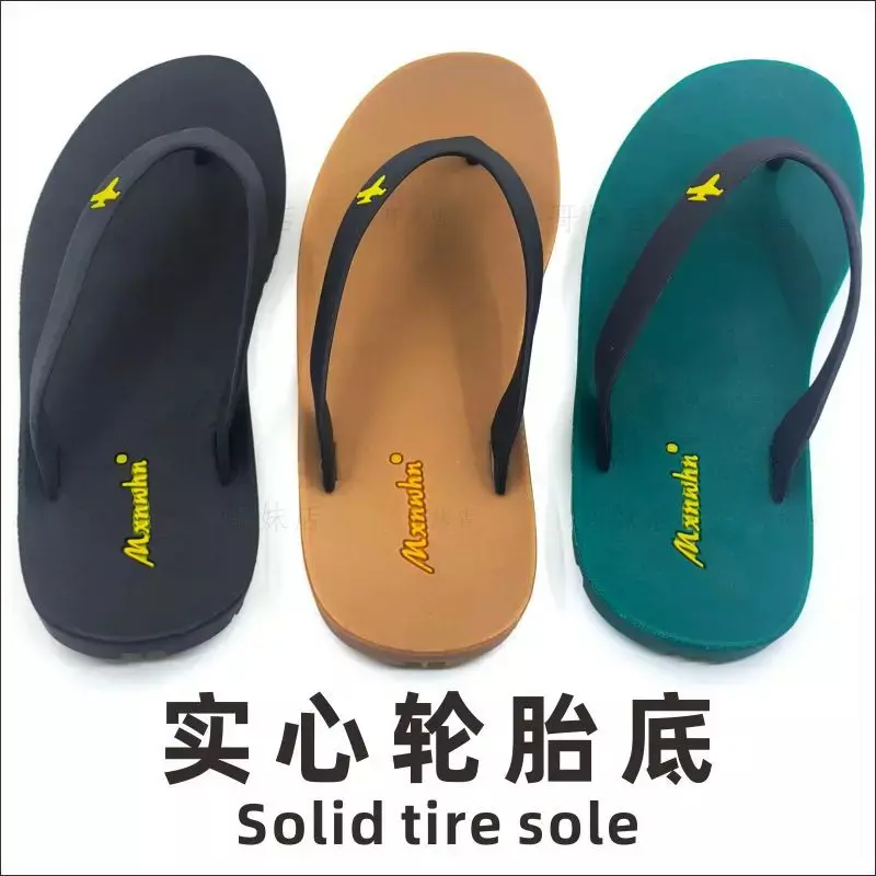 Chanclas de suela de neumático sólido para hombre, sandalias informales con Clip, elásticas, cómodas, resistentes al desgaste, nuevas