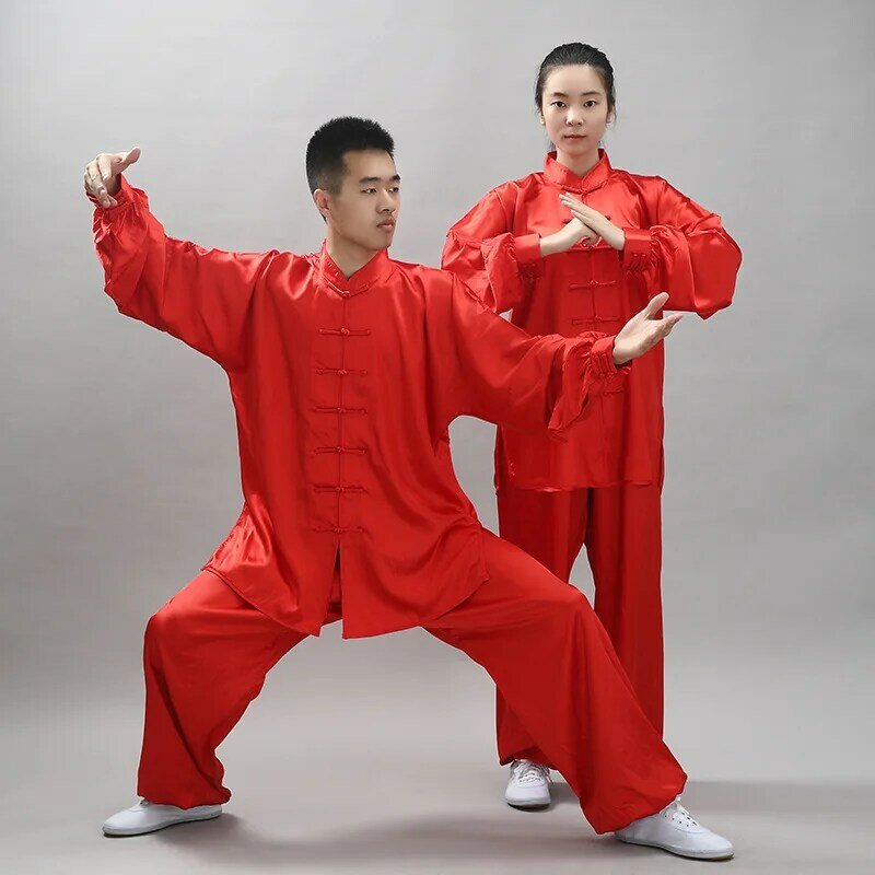 Kostum olahraga uniseks, seragam TaiChi Cina, pakaian Wushu