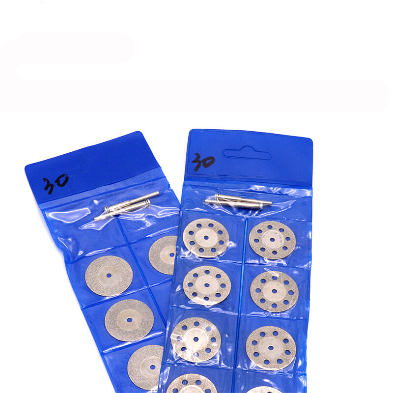 10pcs 20 30 40 50mm Mini Diamond Circular Saw Blade Grinding Cutting Disc With 2pcs Connecting Shank for Dremel Rotary Tool