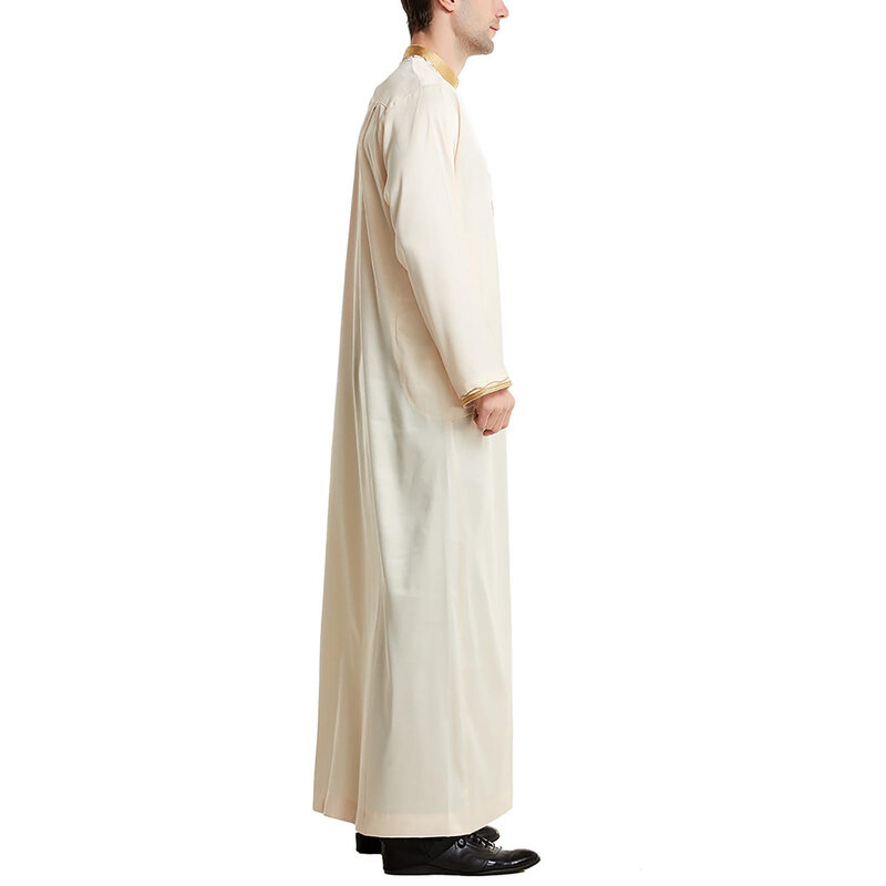 Abaya pakaian pria Muslim gaun Islam mode Kaftan Pakistan Kaftan Arab Saudi Jubba Thobe Dubai Musulman hitam