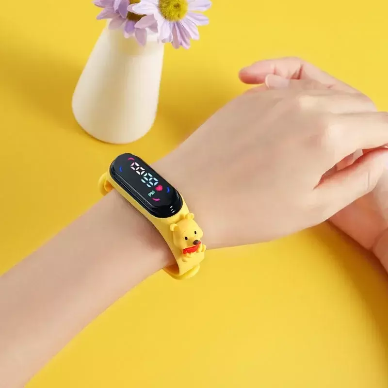 New Disney Frozen Princess Mickey Mouse Avengers Spiderman LED  Kids Sports Touch Cartoon Electronic Watch Boys Girls Toys Gifts