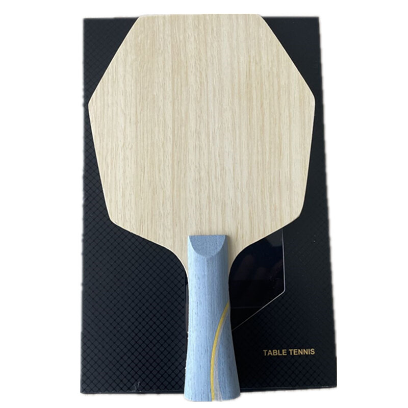 Stuor Sports-Raquette de tennis de table longue 5, raquette hexagonale, fibre de carbone jaune, raquette de ping-pong professionnelle intégrée