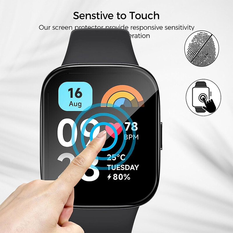 Film komposit lengkung 3D, pelindung layar jam tangan pintar aktif untuk Redmi Watch 3 1/3/5 buah