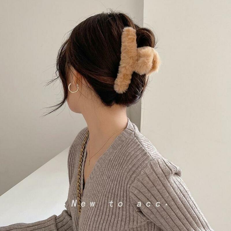 Pinza de pelo de piel sintética para mujer y niña, horquillas acrílicas elegantes, accesorios para el cabello, 2/3 piezas