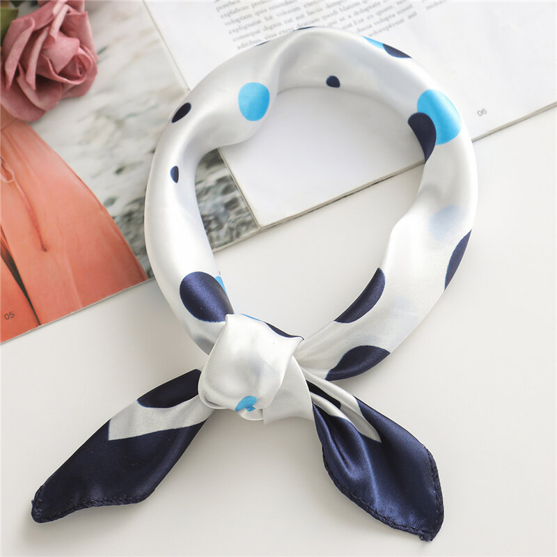 Small silk scarf square Soft Hair Tie Band  Decorative Head Scarfs Multicolor Stripe Print Kerchief Neck skinny scarves